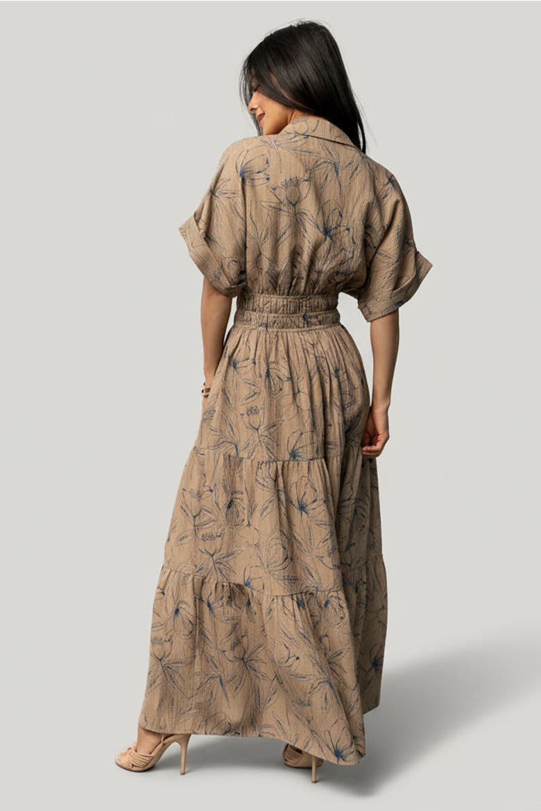 Hedda Tiered Maxi Dress, Alternate, color, Natural + Blue Floral