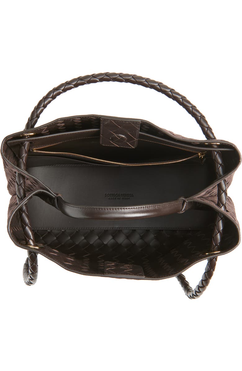 Bottega Veneta Medium Andiamo Intrecciato Suede Shoulder Bag, Alternate, color, 2272 Fondant-M Brass-Fond