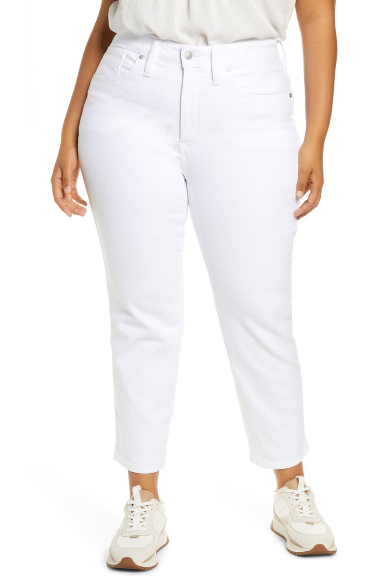 Madewell Stovepipe Jeans, Main, color, Pure White