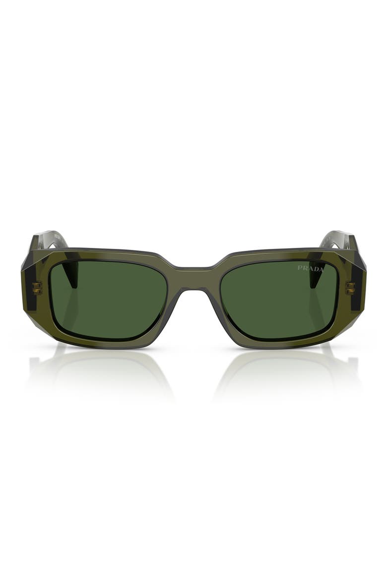 51mm Rectangular Sunglasses, Main, color, DARK GREEN