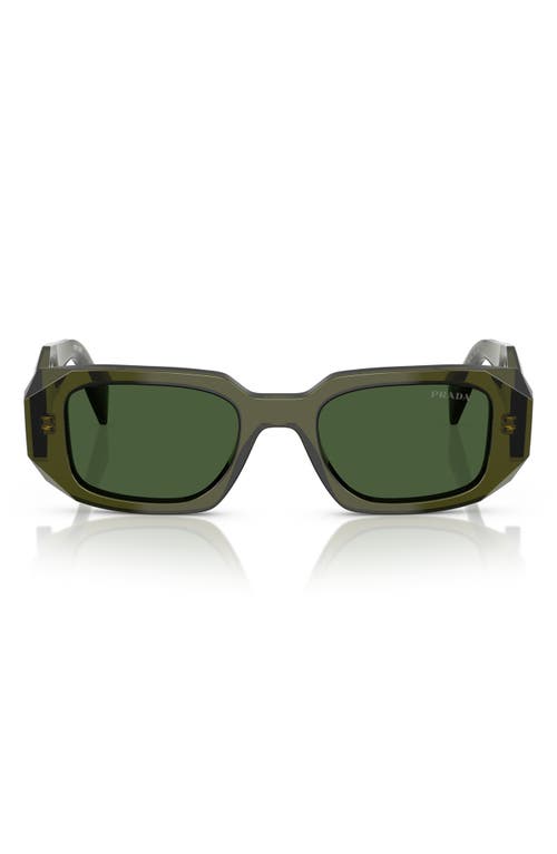 Prada 51mm Rectangular Sunglasses In Dark Green