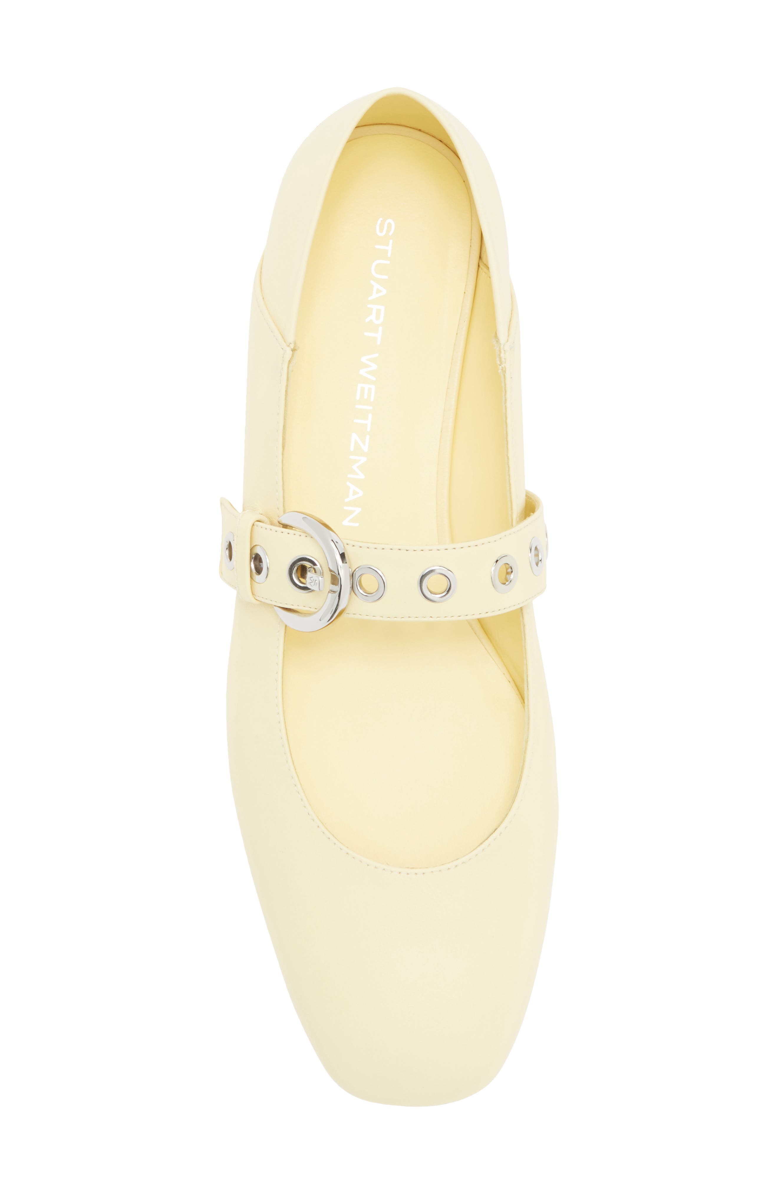 Stuart Weitzman Supermoto Flat, Alternate, color, Lemon Chiffon