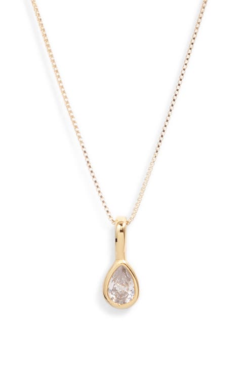 Teardrop Birthstone Pendant Necklace