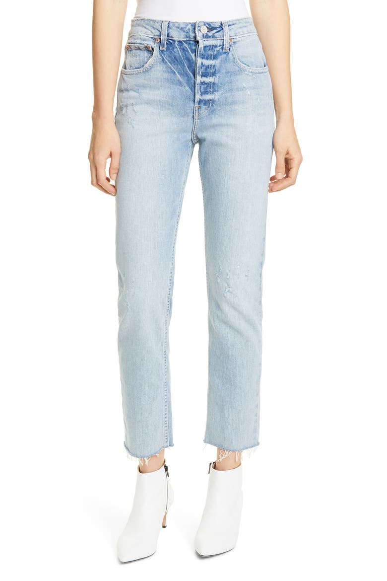 Constance High Waist Ankle Straight Leg Jeans, Main, color, WILD THING W/ CUT HEM