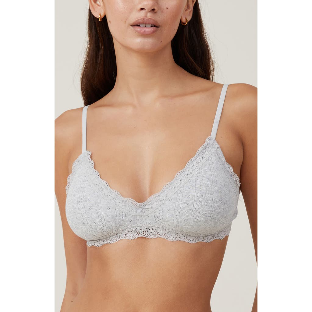 COTTON ON BODY COTTON ON BODY ORGANIC COTTON LACE TRIANGLE PADDED BRALETTE