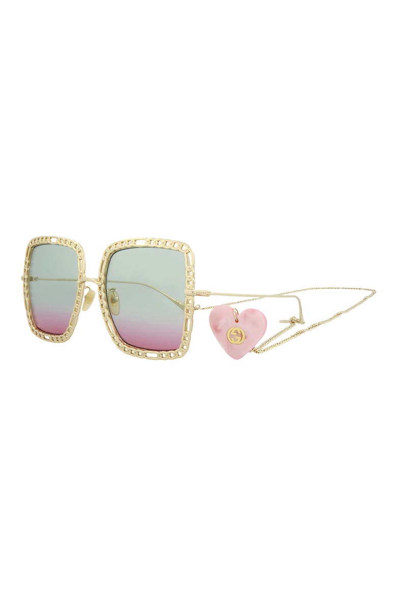 57mm Oversize Square Sunglasses, Alternate, color, GOLD GOLD LIGHT BLUE