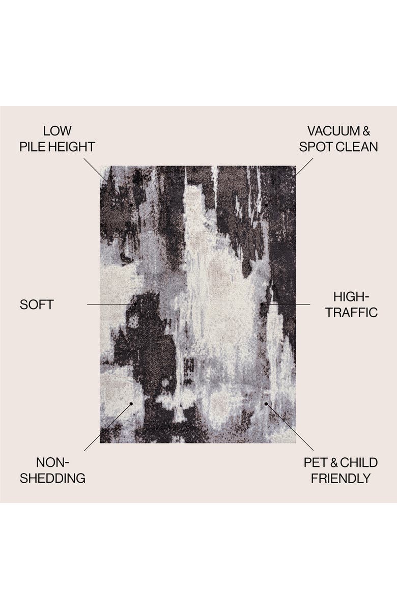 JONATHAN Y Zoe Contemporary Bohemian Abstract Marble Area Rug, Alternate, color, Charcoal/Cream