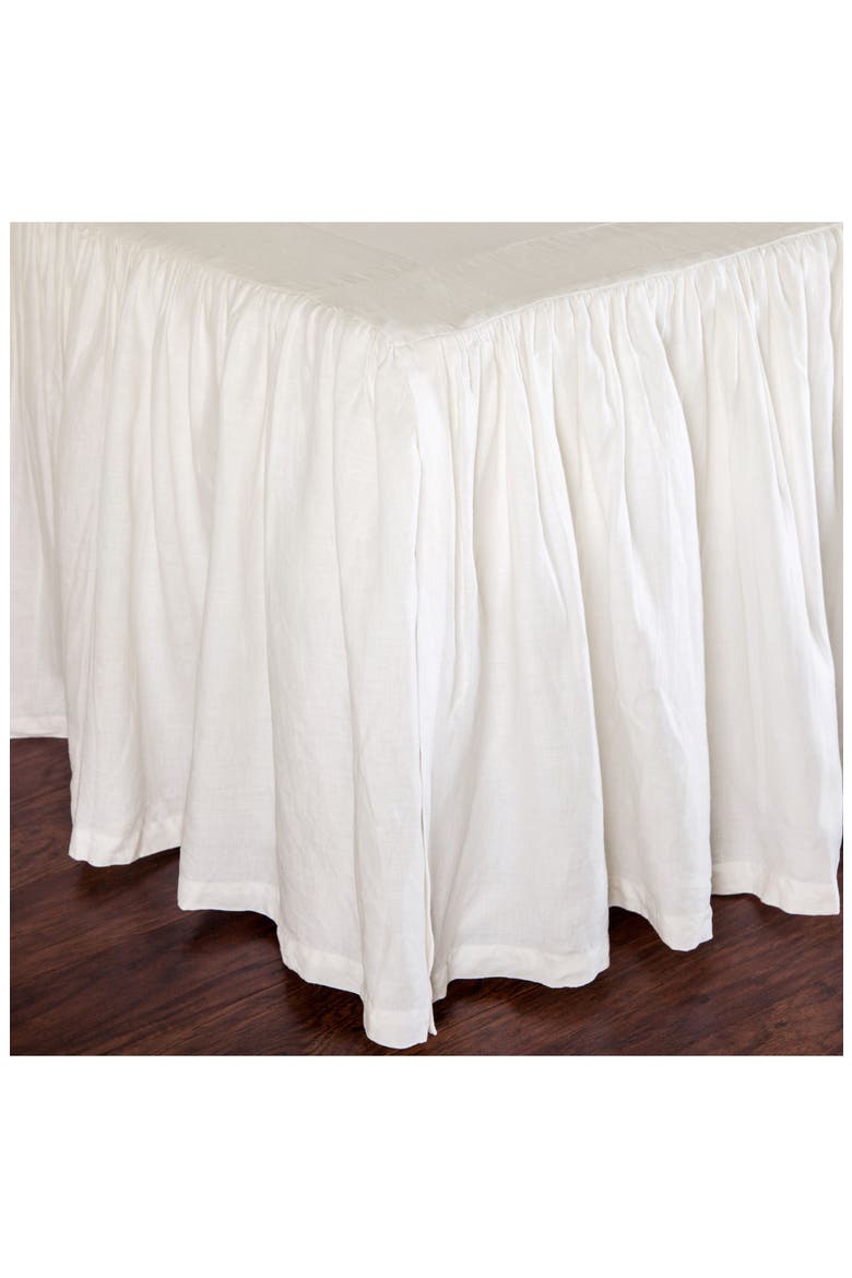 Gathered Linen Bedskirt, Main, color, CREAM