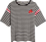 Bode Flocked Stripe Cotton Rib T-Shirt