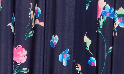 ELIZA J ELIZA J FLORAL SHORT SLEEVE FAUX WRAP MAXI DRESS