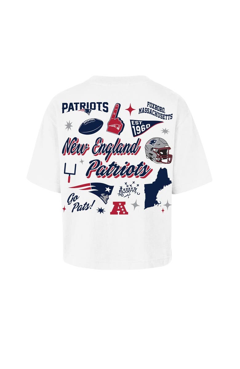 '47 Women's '47 White New England Patriots Collage Script Reed City T-Shirt, Alternate, color, White