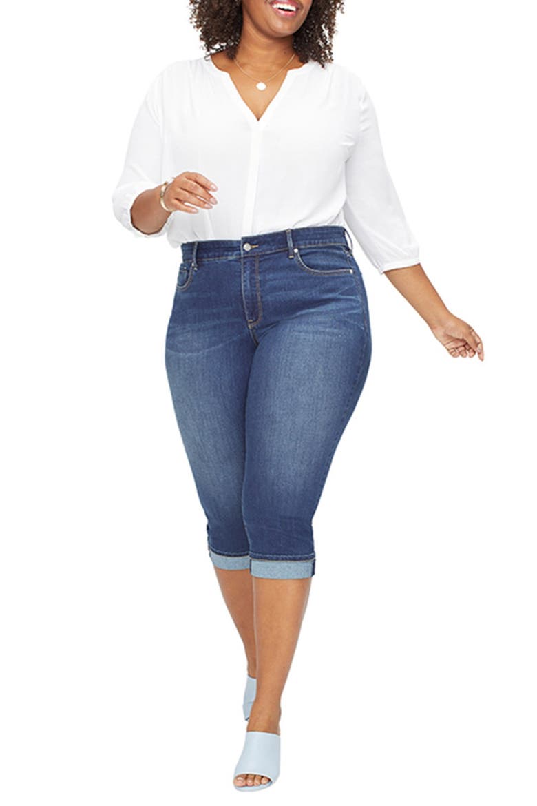 Marilyn Cuffed Capri Jeans, Main, color, JUNIPERO