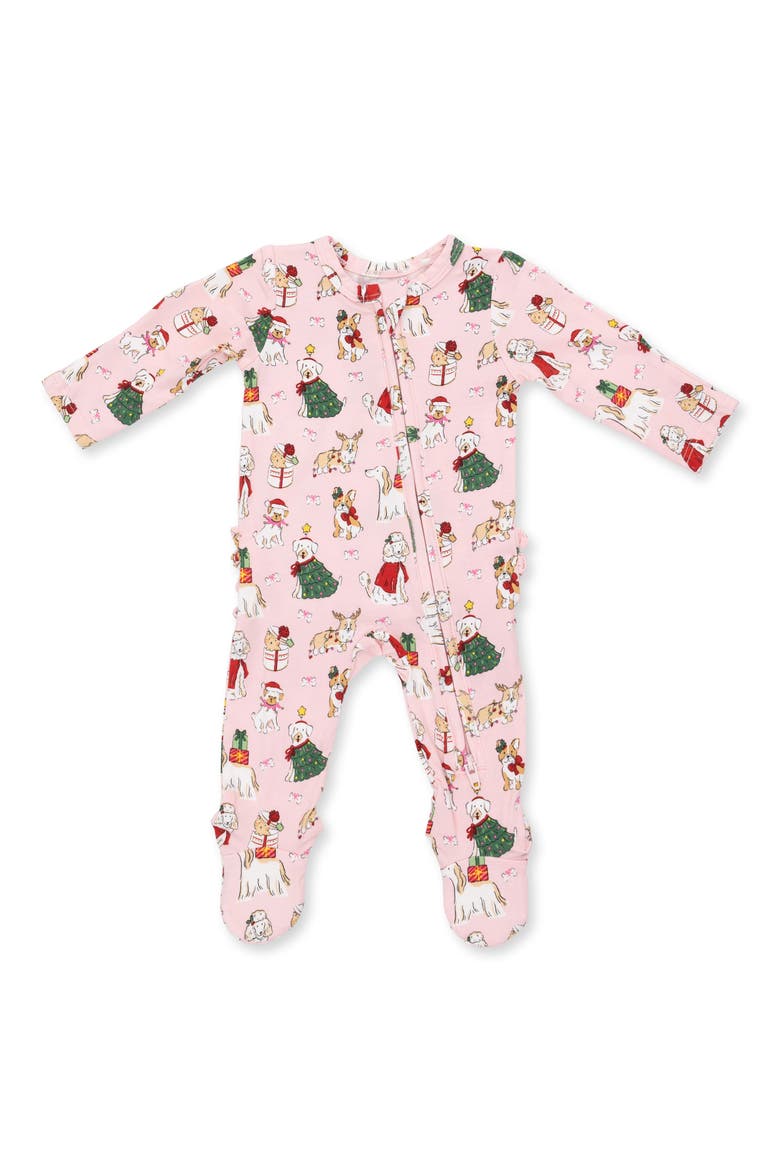 Ruffled Footie Pajamas, Main, color, PINK