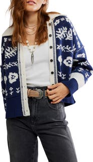Free People Shelby Floral Jacquard Cardigan