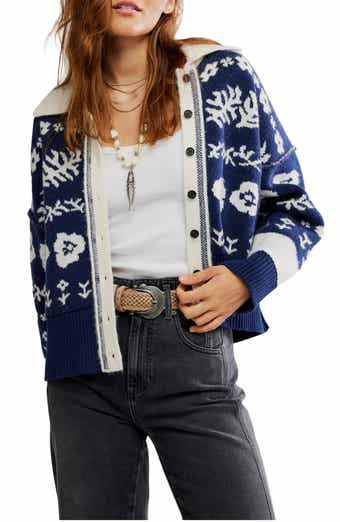 Free People Shelby Floral Jacquard Cardigan