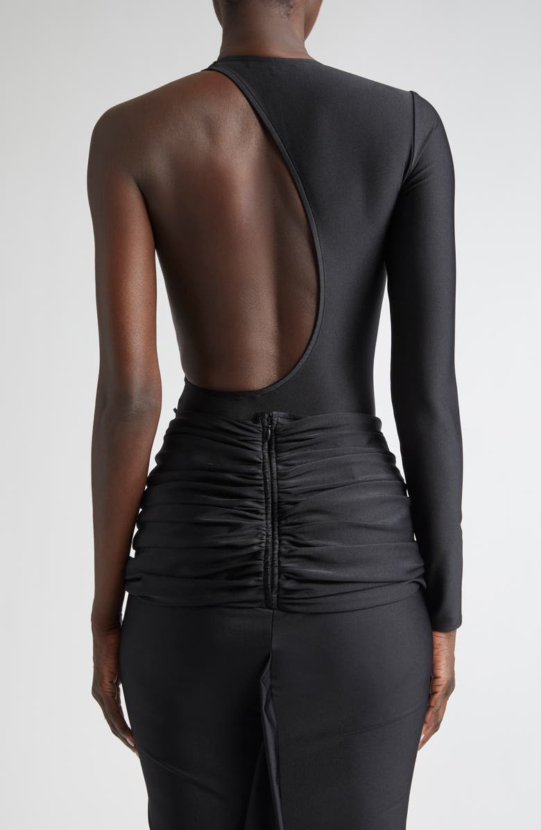 LaQuan Smith Long Sleeve One-Piece Swimsuit, Alternate, color, Black