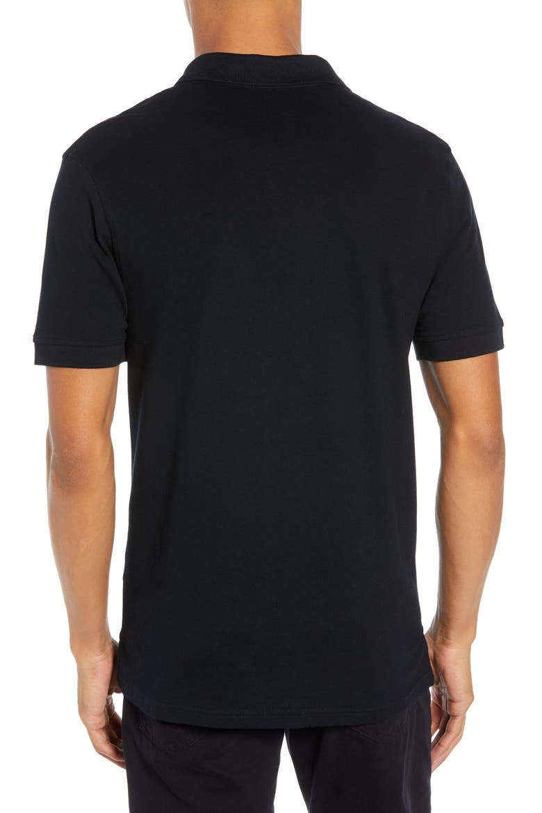 Stretch Cotton Polo Shirt, Alternate, color, BLACK