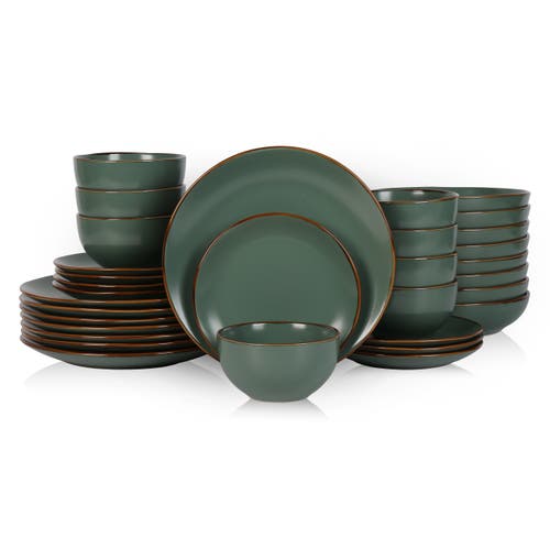 Stone Lain Brasa Stoneware 32-piece Dinnerware Set In Green
