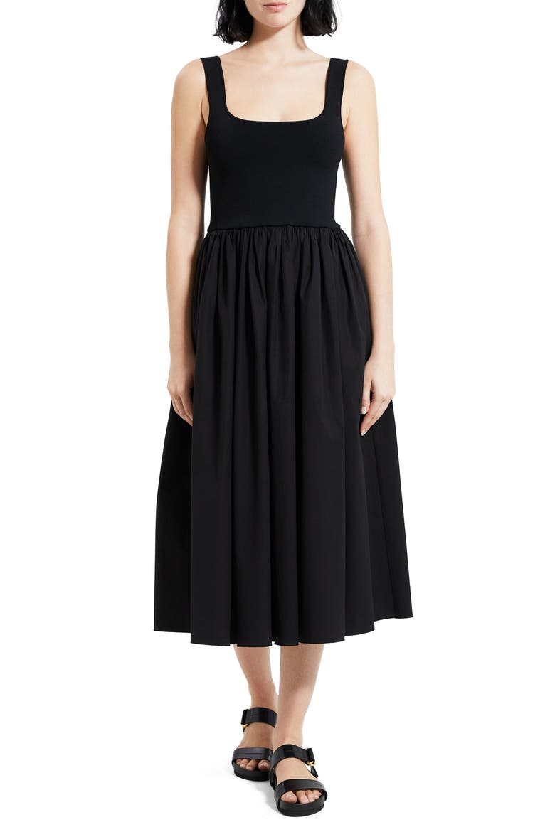 Gloss Midi Dress, Main, color, BLACK