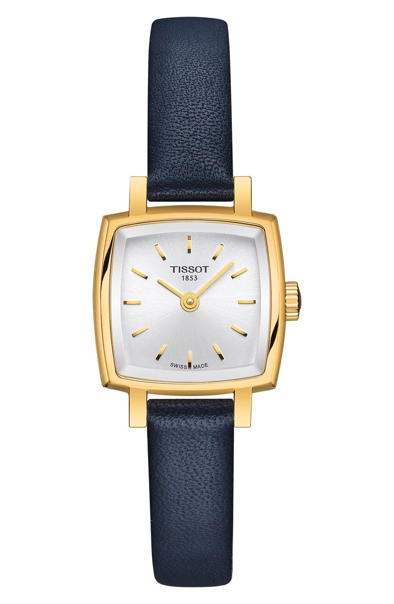 Tissot Lovely Summer Leather Strap Square Watch & Interchangeable Straps Set, 20mm, Alternate, color, Silver