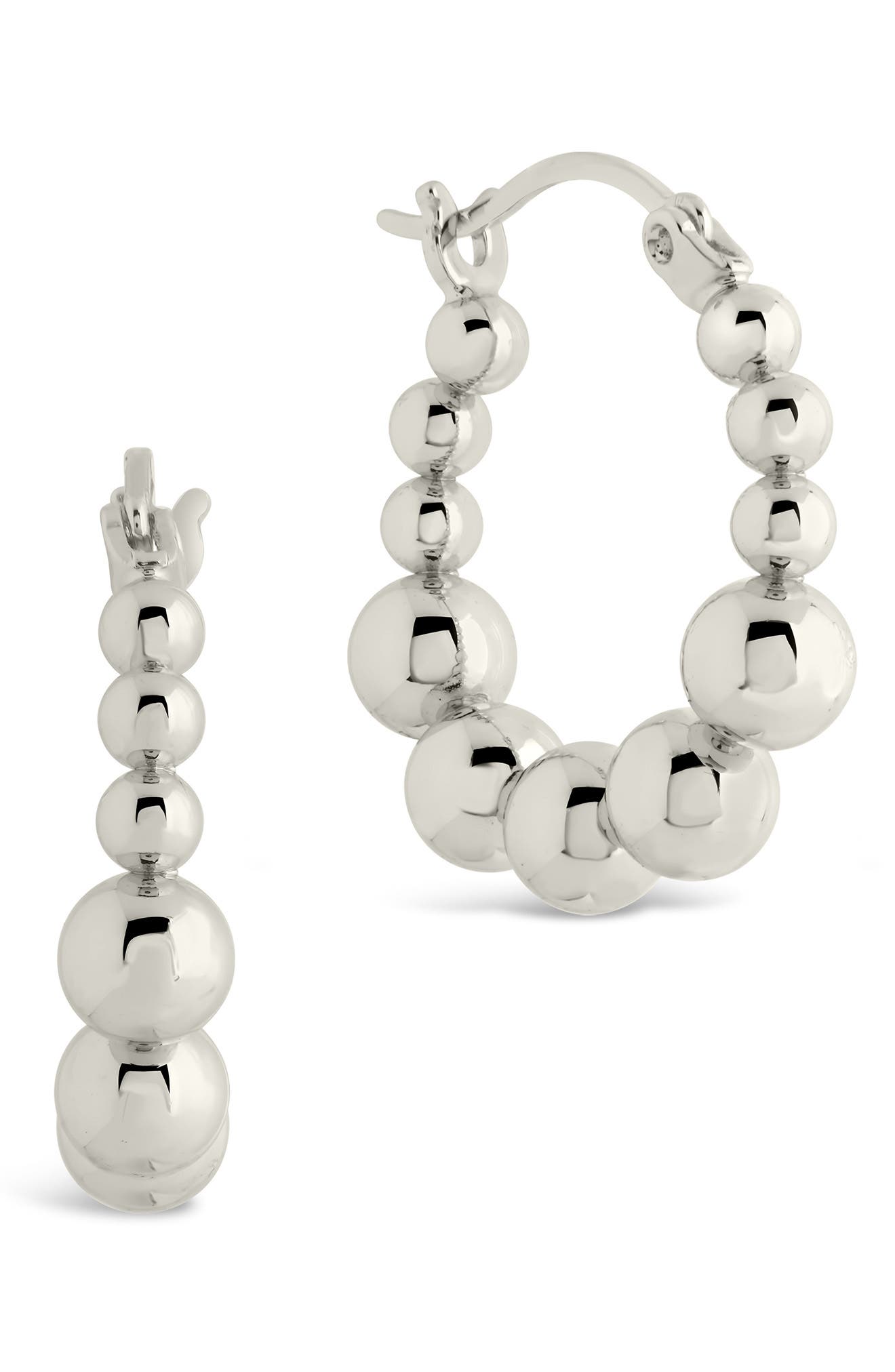 Sterling Forever Graduated Bubble Hoop Earrings