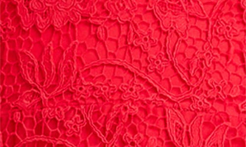 Dress The Population Hallie Lace Tiered Minidress In Red