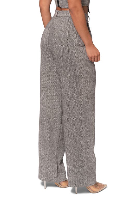 Jluxlabel Herringbone Tweed Pants In Grey