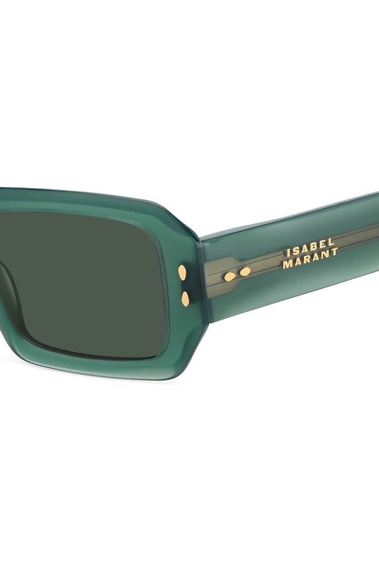 Isabel Marant 53mm Rectangular Sunglasses, Alternate, color, Green/ Green