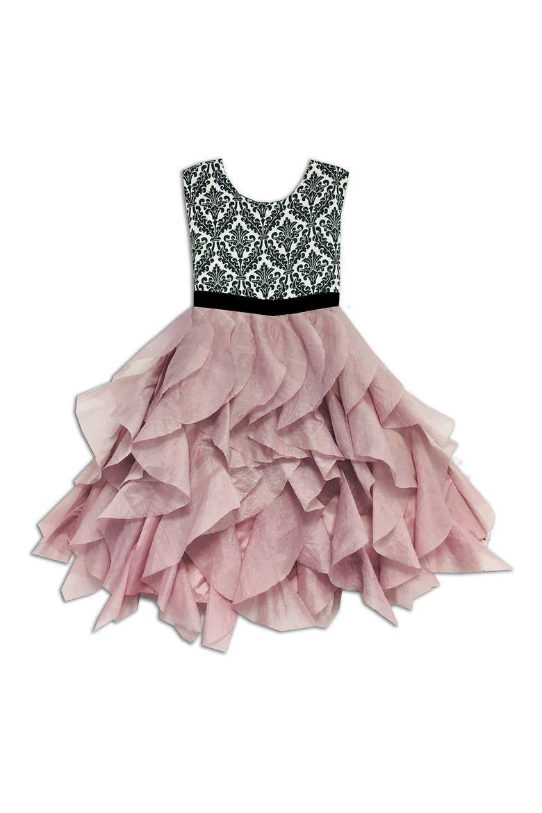 Kids' Cascading Ruffle Dress, Main, color, PINK