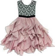 JOE-ELLA Kids' Cascading Ruffle Dress