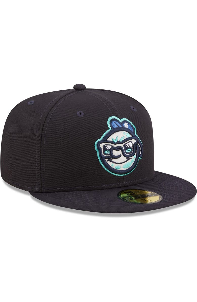 New Era Men's New Era Navy Asheville Tourists Authentic Collection 59FIFTY Fitted Hat, Alternate, color,