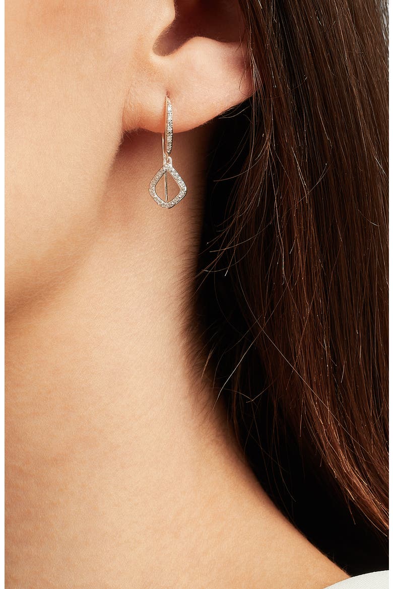 Riva Mini Kite Diamond Pavé Drop Earrings, Alternate, color, SILVER/ DIAMOND