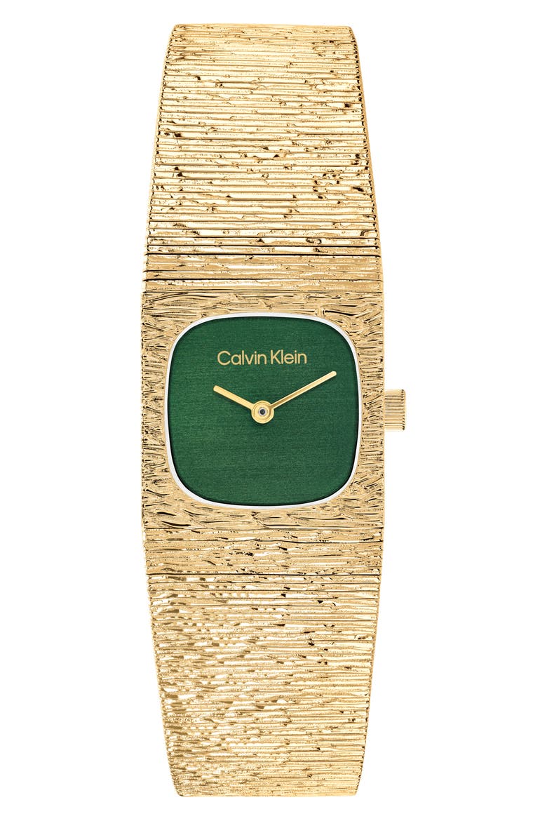 Sophisticated Square Quartz Mesh Strap Watch, 20mm, Main, color, GREEN