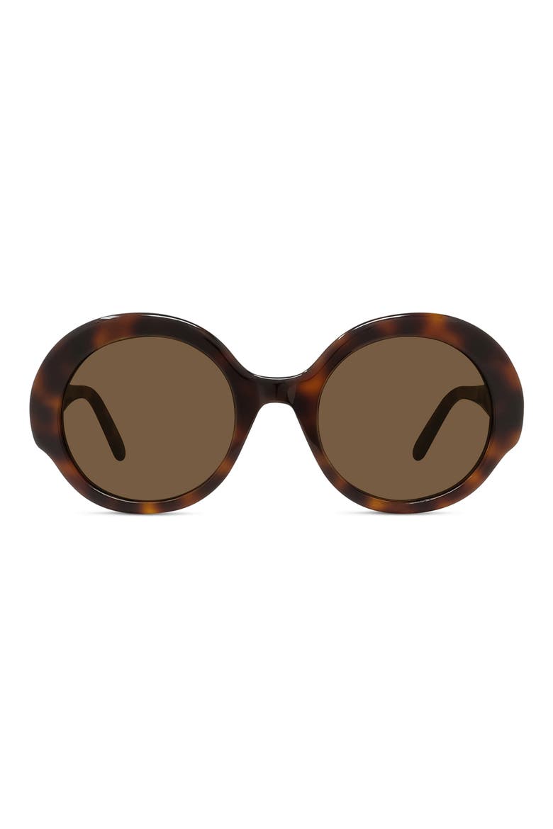 Thin 52mm Round Sunglasses, Main, color, DARK HAVANA / BROWN