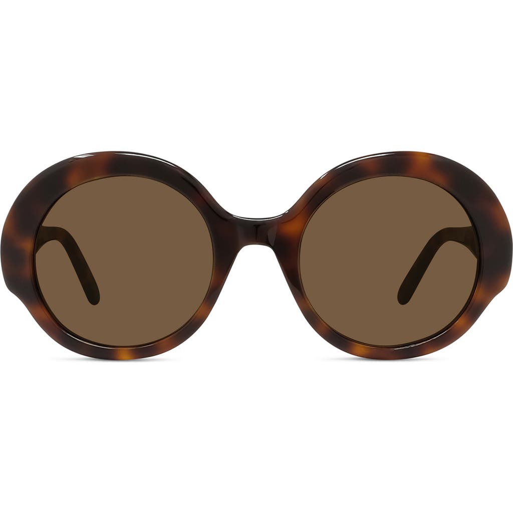 Loewe Thin 52mm Round Sunglasses In Brown