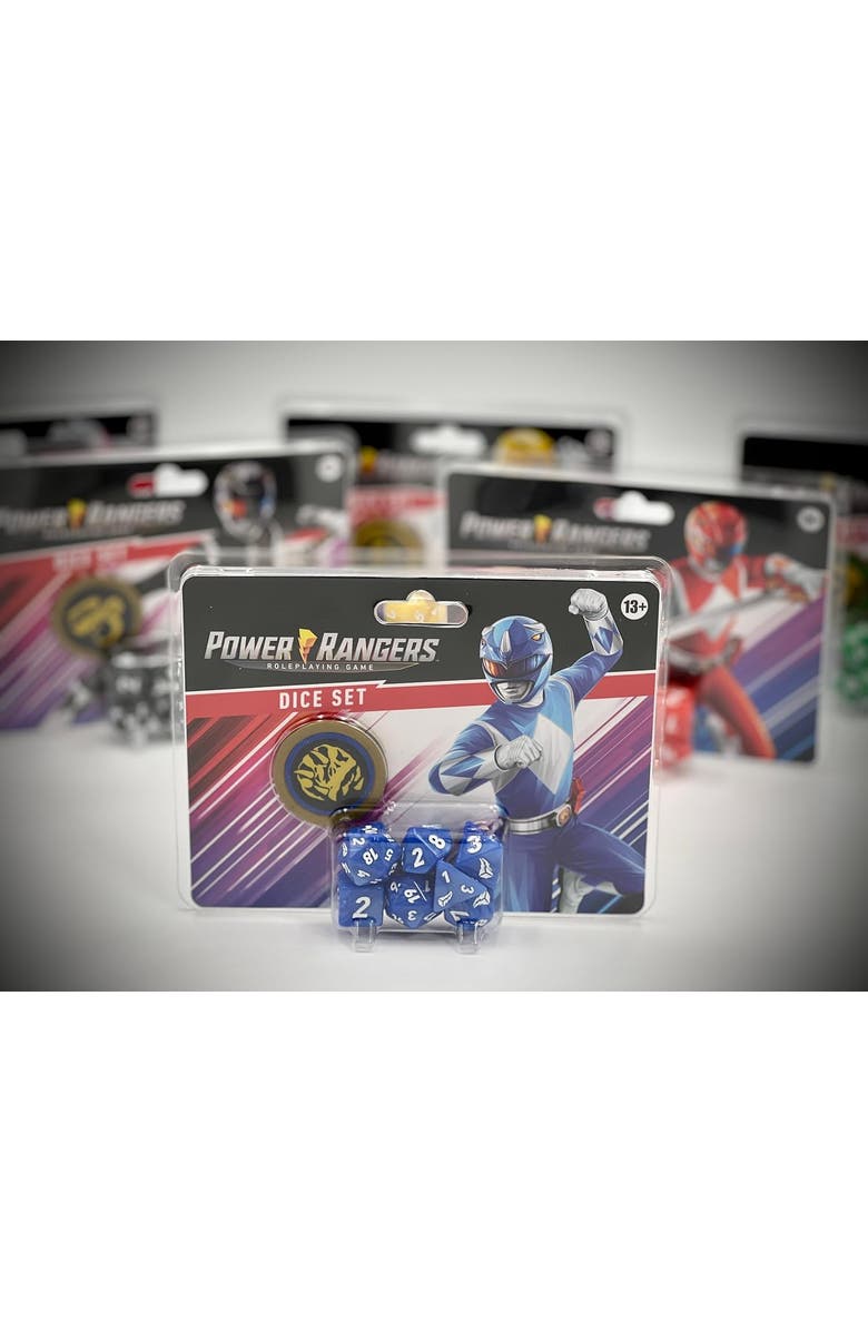 Renegade Game Studios Power Rangers Roleplaying Game Blue Dice Set, Alternate, color, Blue