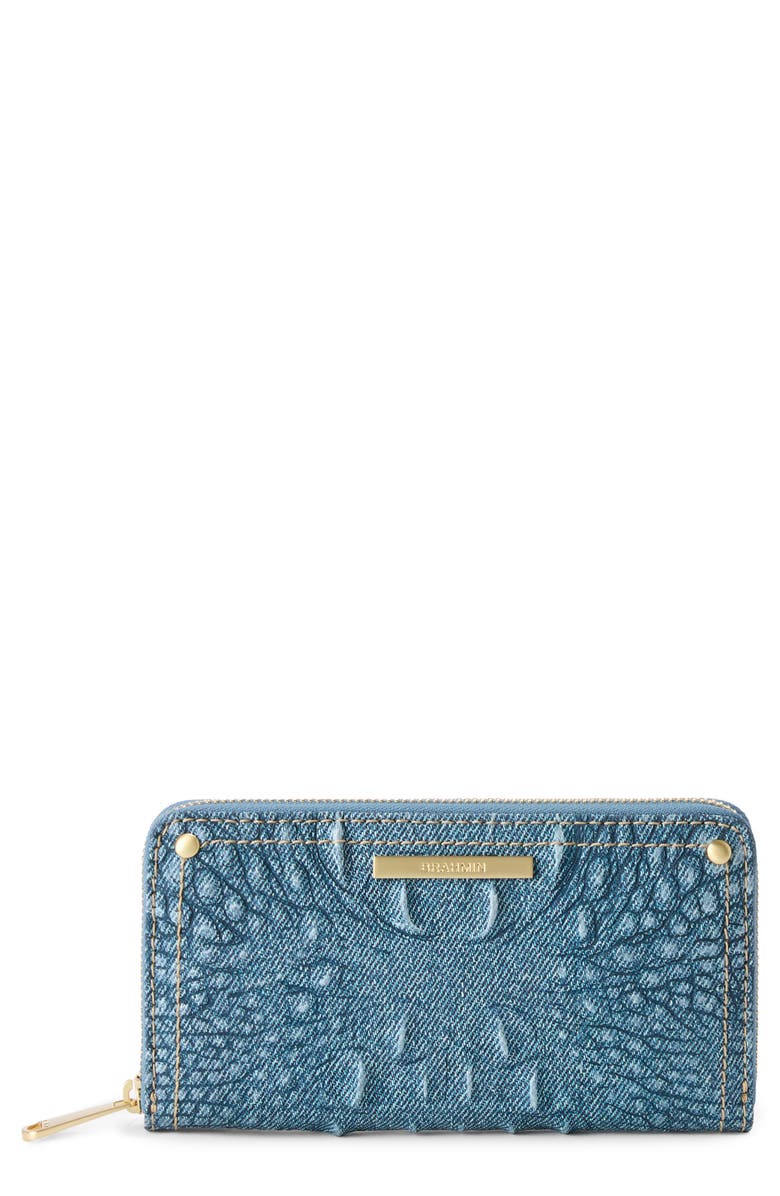 Brahmin Suri Croc Embossed Leather Zip Wallet, Main, color, 