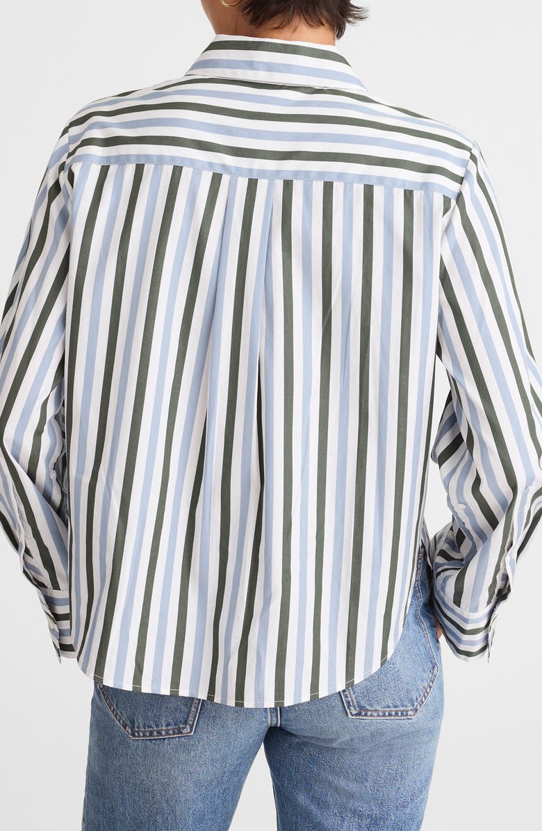 Madewell Easy Y-Neck Poplin Button-Up Shirt, Alternate, color, Botanical Green