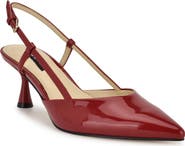 Nine West Rhonda Slingback Pointed Toe Kitten Heel Pump