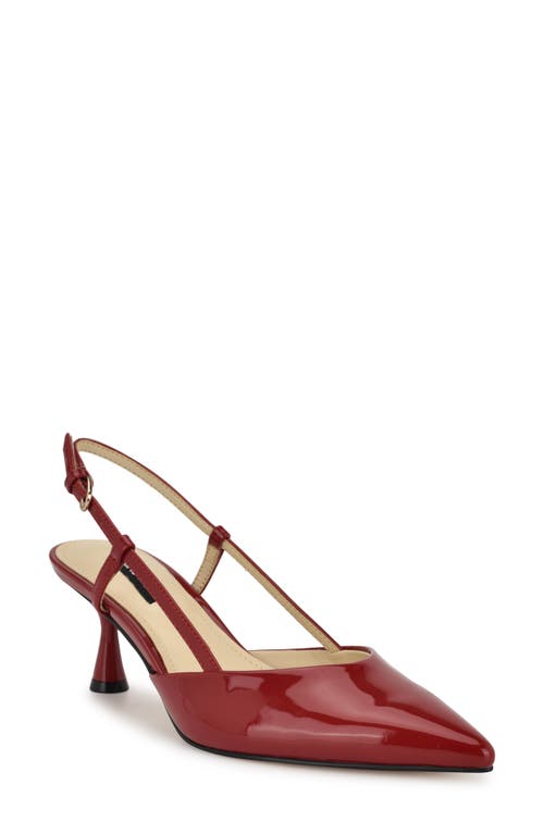 Nine West Women's Rhonda Tapered Heel Slingback Pumps In Medium Red Patent