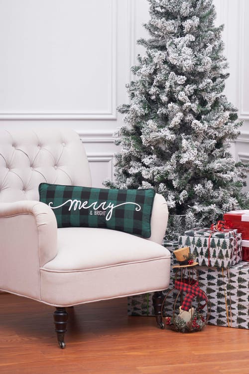 C & F Home C&f Home Merry Christmas Embroidered Throw Pillow, 9" X 22" In Green
