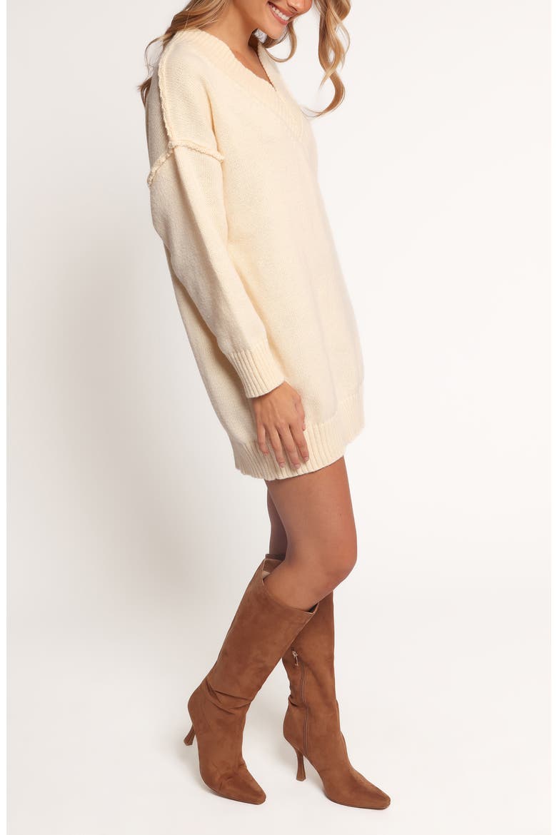 Sancia Long Sleeve Sweater Minidress, Alternate, color, CREAM