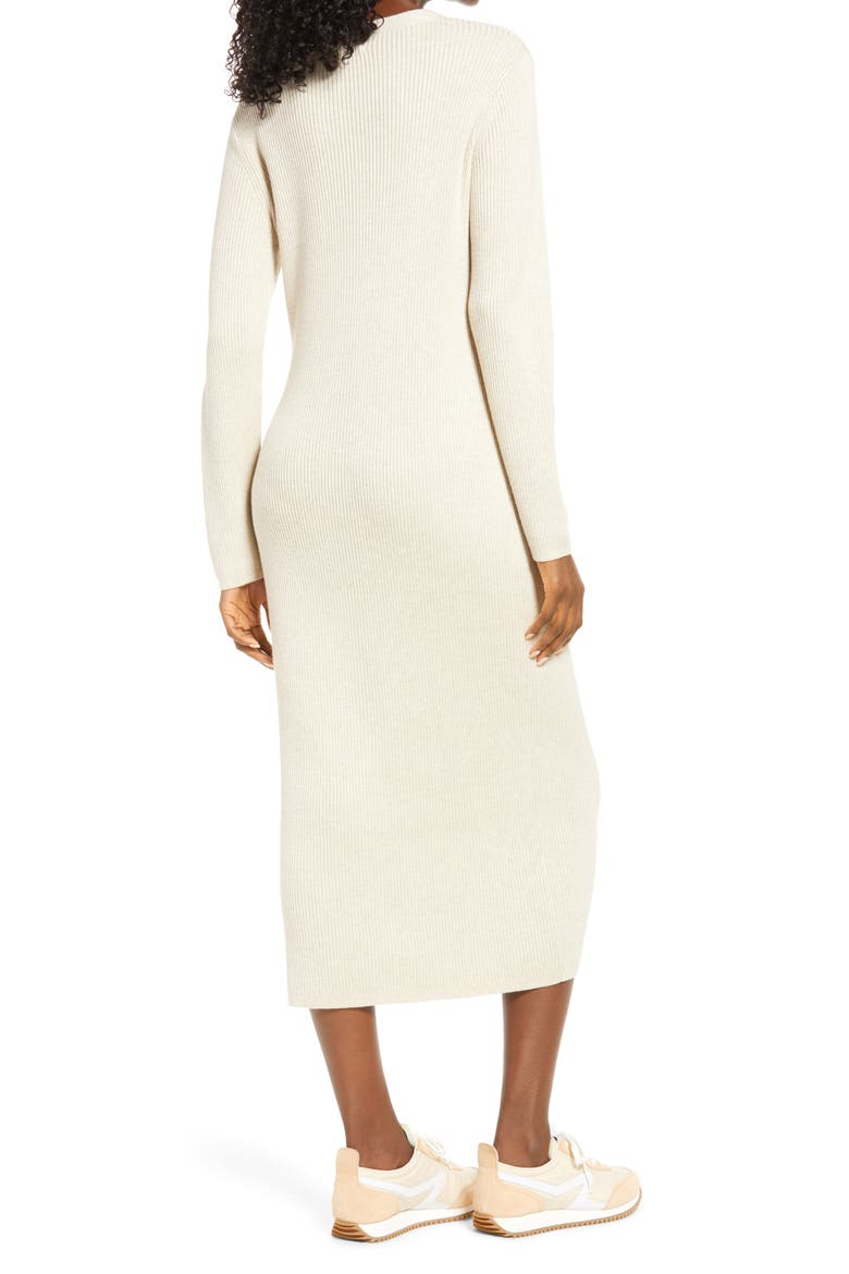 Long Sleeve Midi Sweater Dress, Alternate, color, BEIGE OATMEAL MEDIUM HEATHER