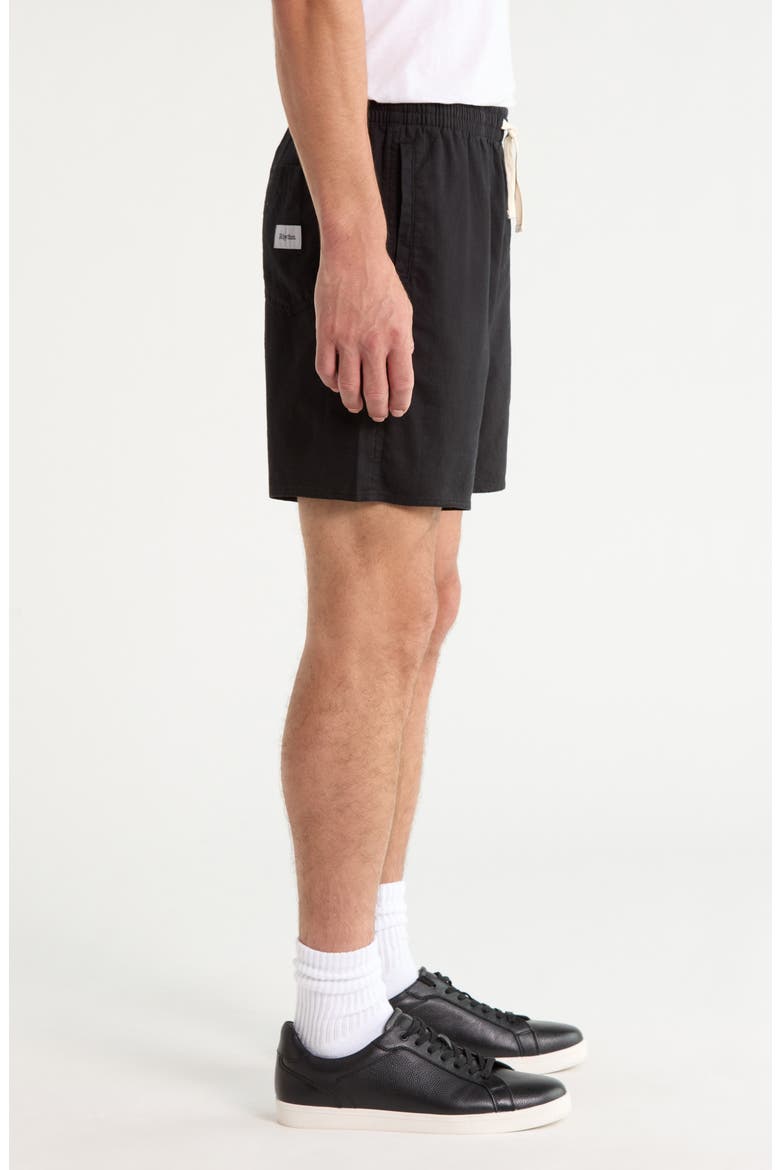 Classic Linen & Cotton Jam Drawstring Shorts, Alternate, color, VINTAGE BLACK