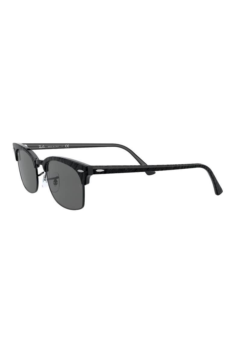 Clubmaster 52mm Rectangular Sunglasses, Alternate, color, TOP BLACK