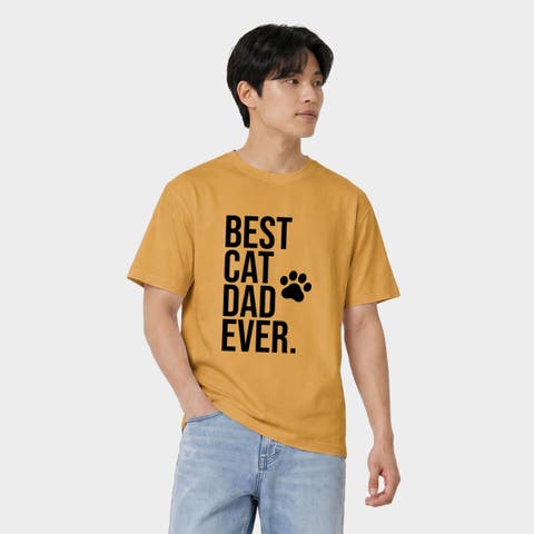 Best Cat Dad Ever Paw Garment Dyed T-Shirt