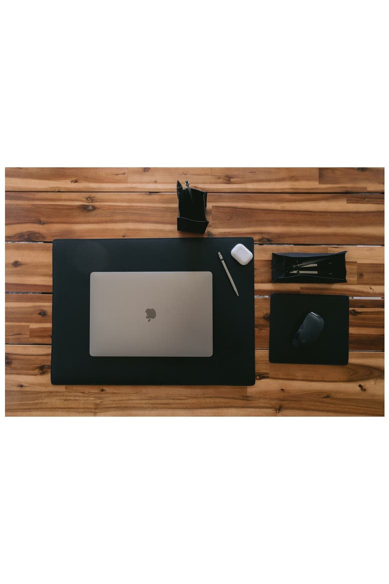Carter Leather Desk Pad, Alternate, color, Black
