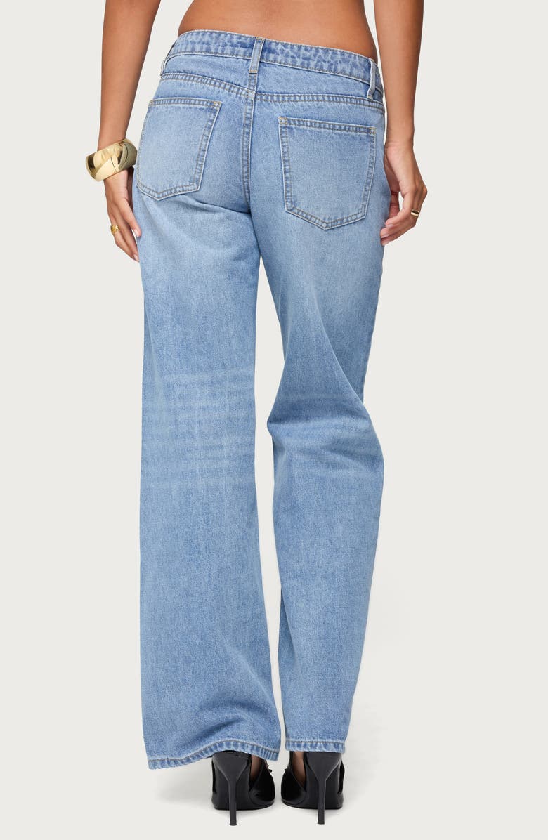 EDIKTED Holly Mid Rise Straight Leg Jeans, Alternate, color, Light-Blue