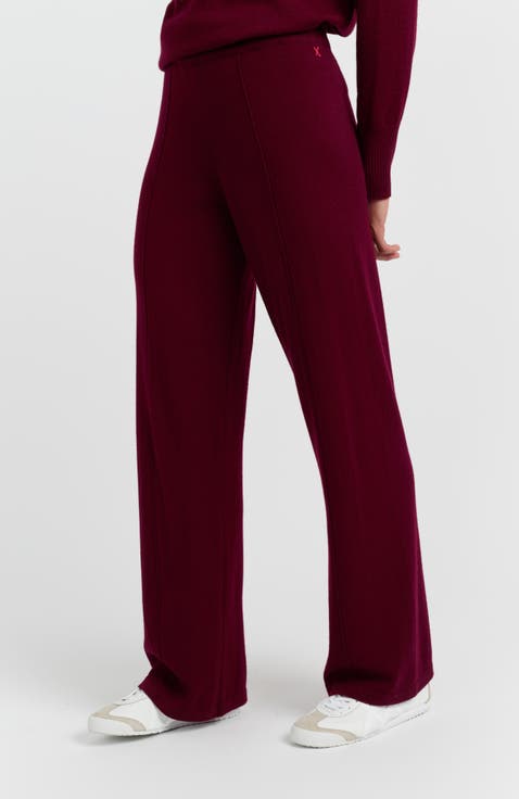 Wool & Cashmere Wide Leg Track Pant