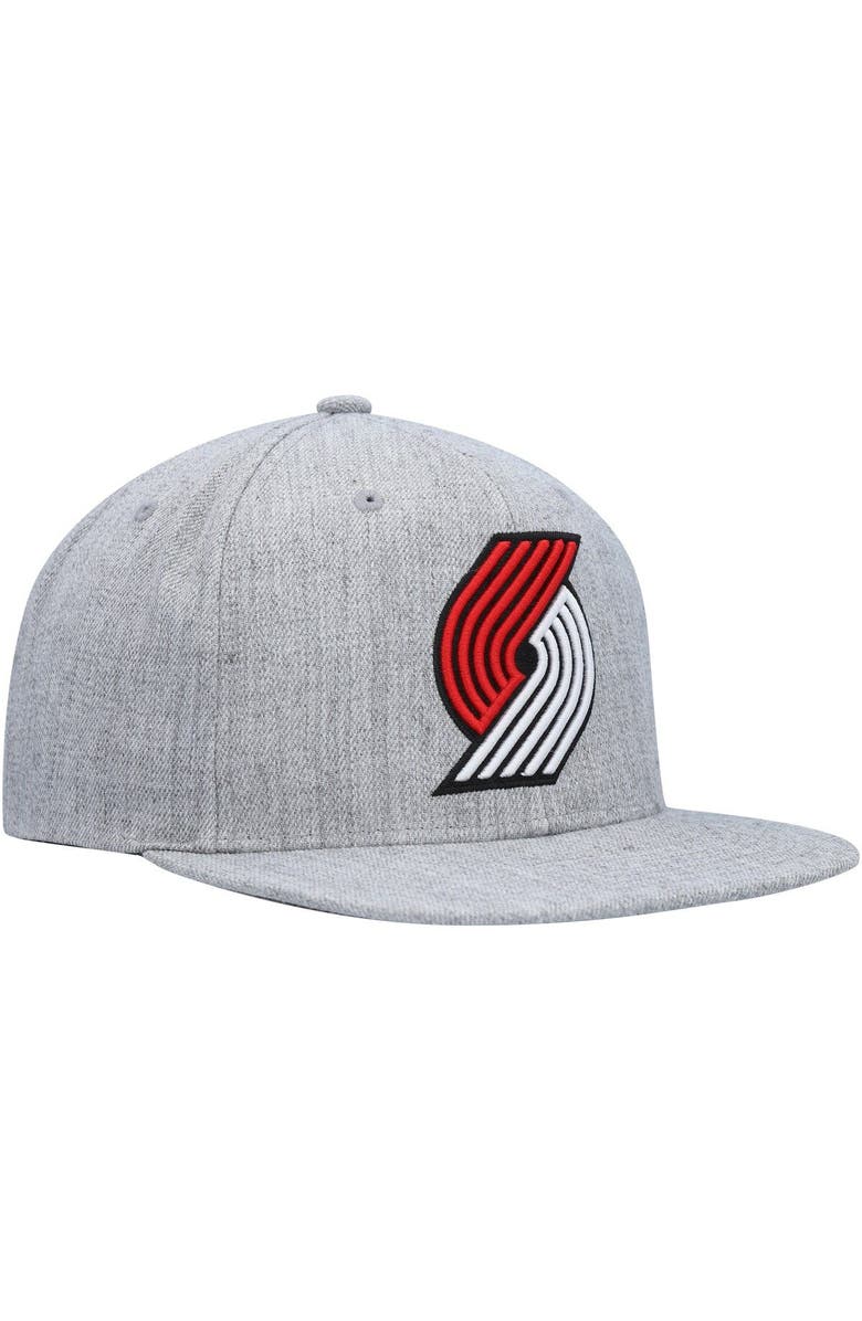 Mitchell & Ness Men's Mitchell & Ness Heather Gray Portland Trail Blazers Hardwood Classics 2.0 Snapback Hat, Alternate, color,
